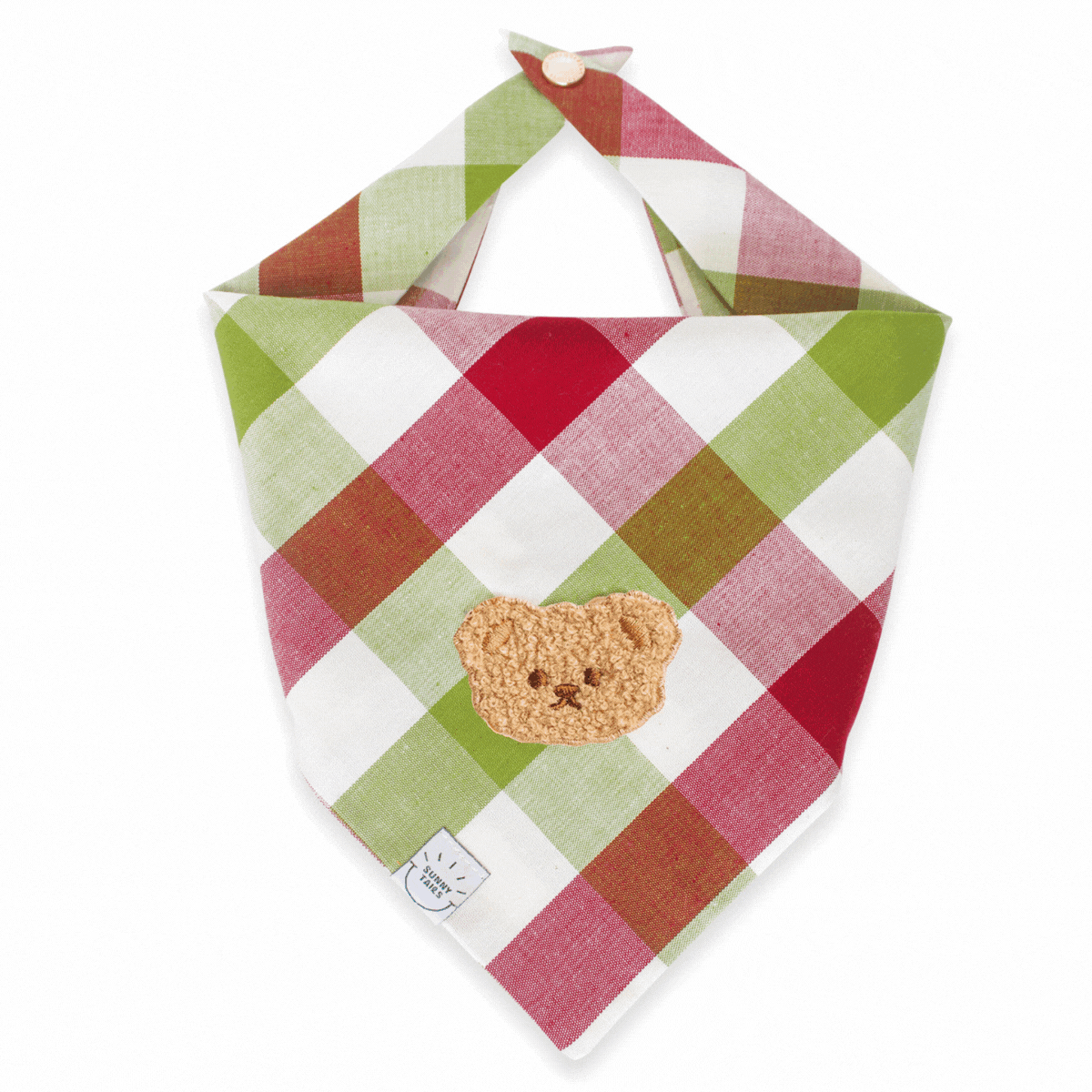 Picnic Plaid Teddy Dog Bandana | Teddy Bear Dog Bandana | Shop Sunny Tails