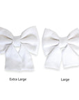 White Linen Dog Sailor Bow