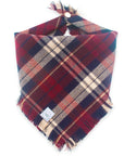 Winterberry Plaid Flannel Frayed Dog Bandana - SUNNY TAILS
