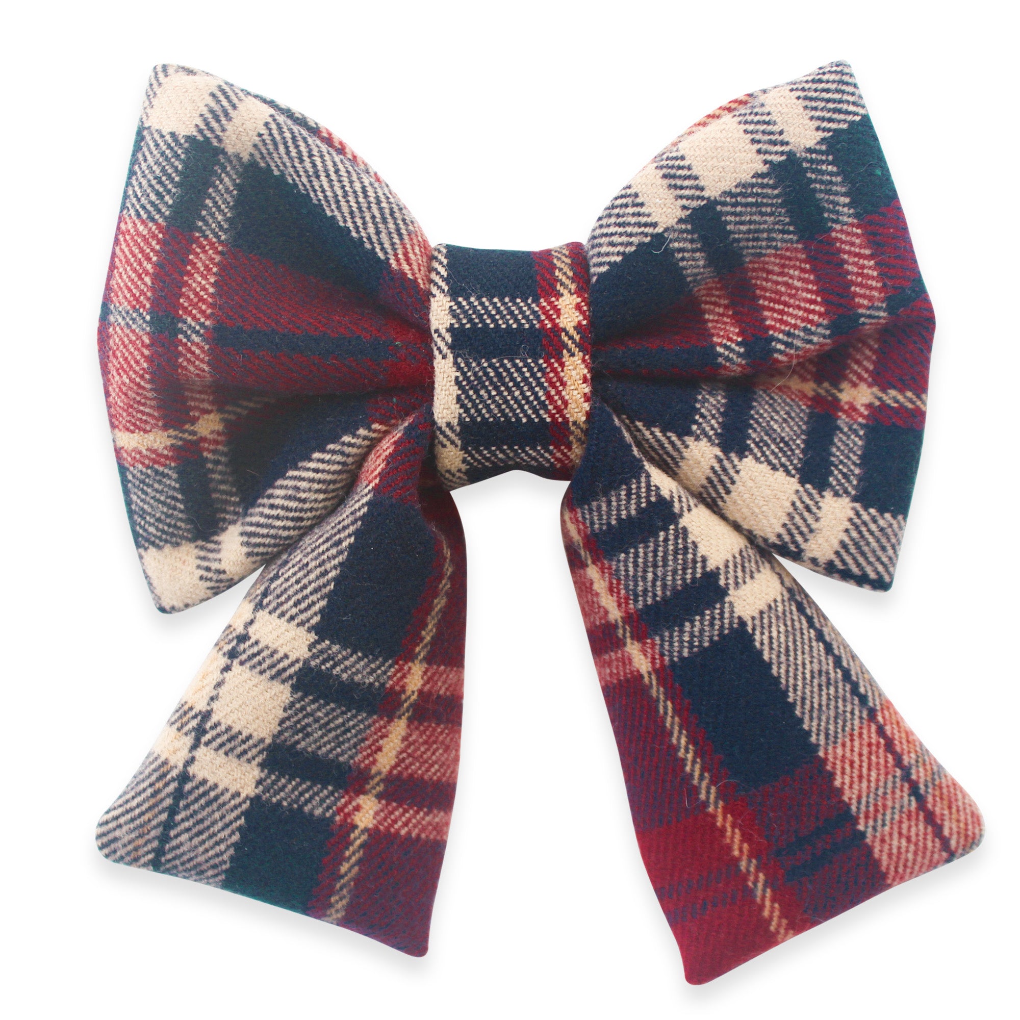 Winterberry Plaid Flannel Dog Sailor Bow - SUNNY TAILS