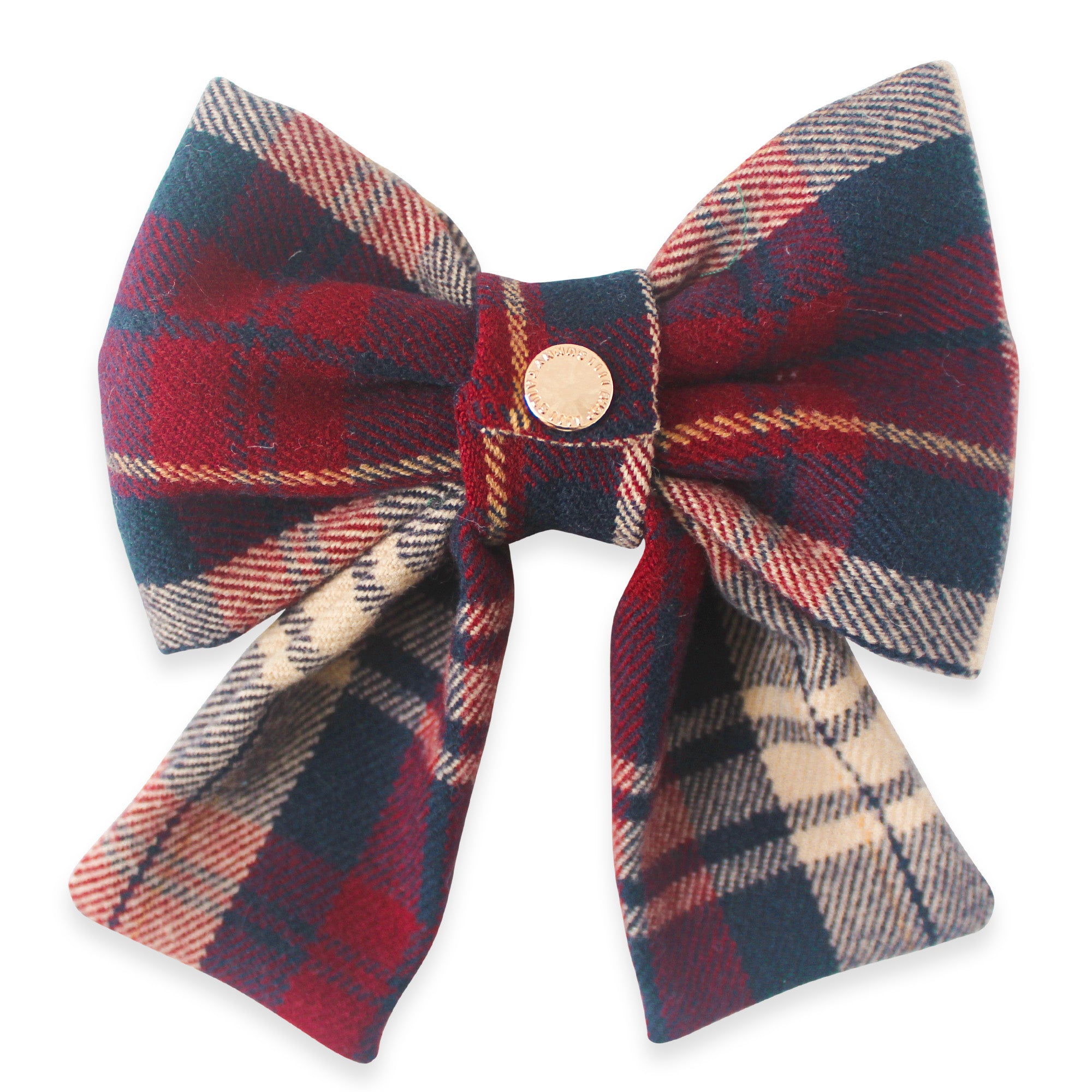 Winterberry Plaid Flannel Dog Sailor Bow - SUNNY TAILS