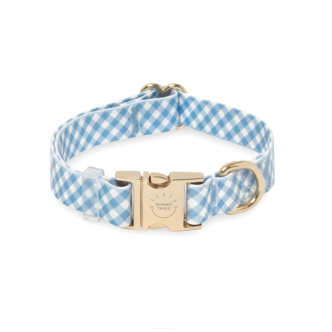 Sublime Adjustable Collar Blue Waves With Blue Checkers Dog 1pc