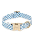 Malibu Blue Gingham Waterproof Dog Collar | Light Blue Quick Release Collar | Available in 3 Sizes | Durable Dog Collars | Shop Sunny Tails