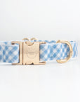 Malibu Blue Gingham Waterproof Dog Collar | Light Blue Quick Release Collar | Available in 3 Sizes | Durable Dog Collars | Shop Sunny Tails