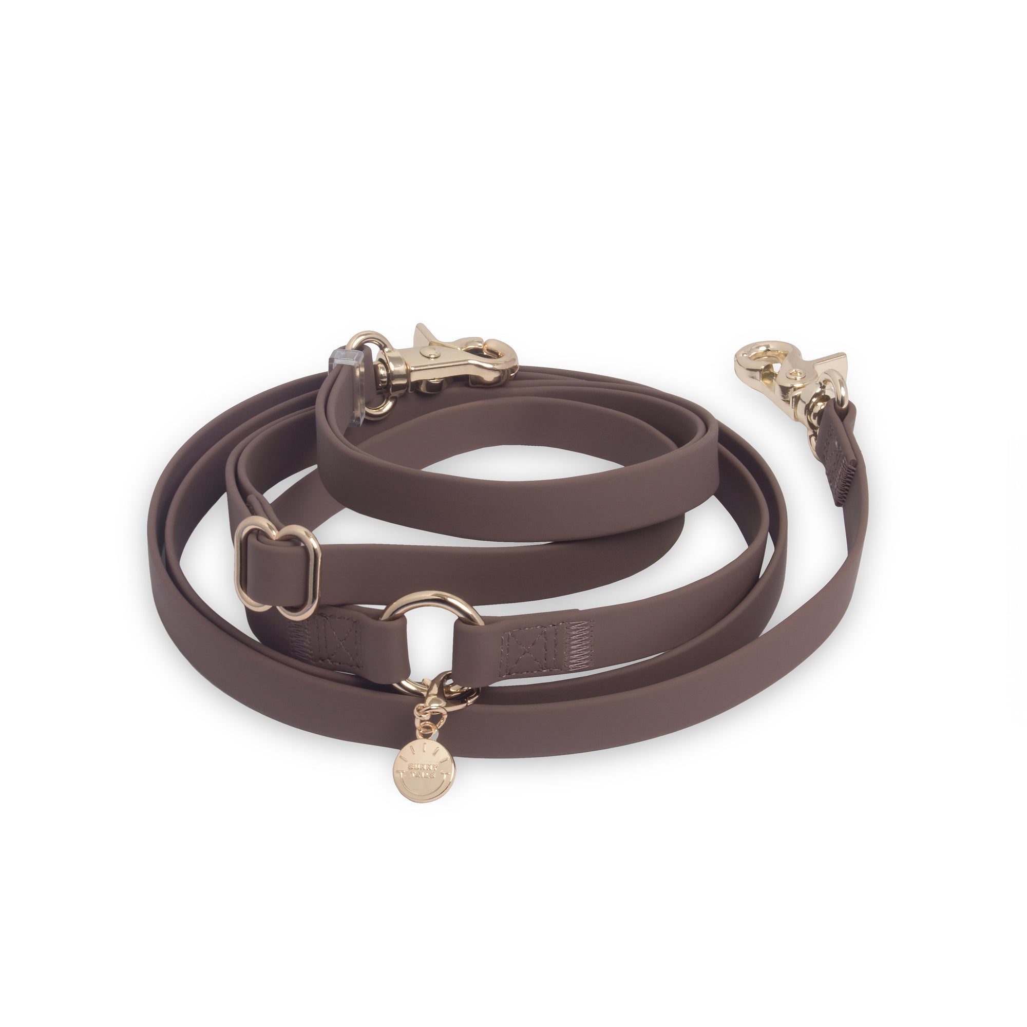 Espresso Brown 4-in-1 Convertible Hands Free Cloud Dog Leash | Multifunctional, Waterproof, and Lightweight Dog Leash | Shop Sunny Tails