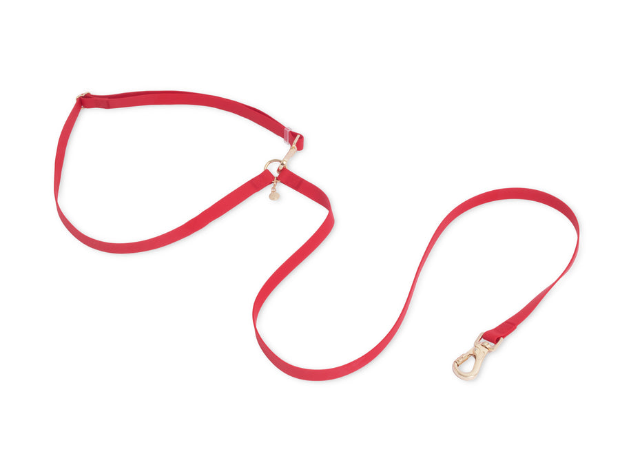 Cherry Red 4-in-1 Wide Convertible Hands Free Cloud Dog Leash 3/4"