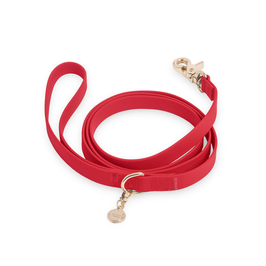 Cherry Red Waterproof Cloud Dog Leash | Lightweight PVC Leash | Odor Proof, Stink Proof, and Durable | Available in 3 Lengths 