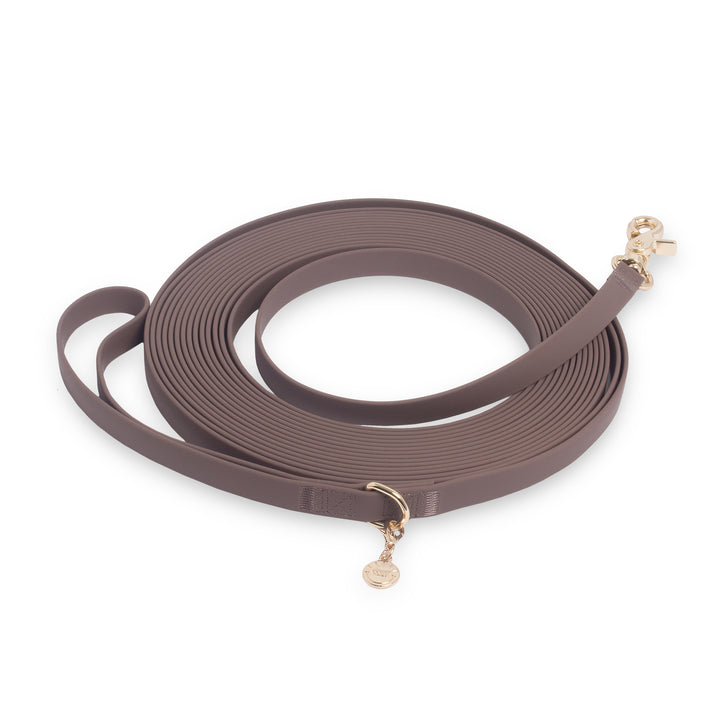 Espresso Brown Waterproof Cloud 30 Ft Dog Leash Lightweight PVC