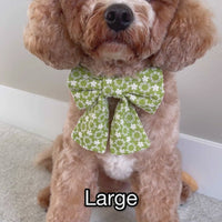 Olive Eyelet Sailor Dog Bow Tie