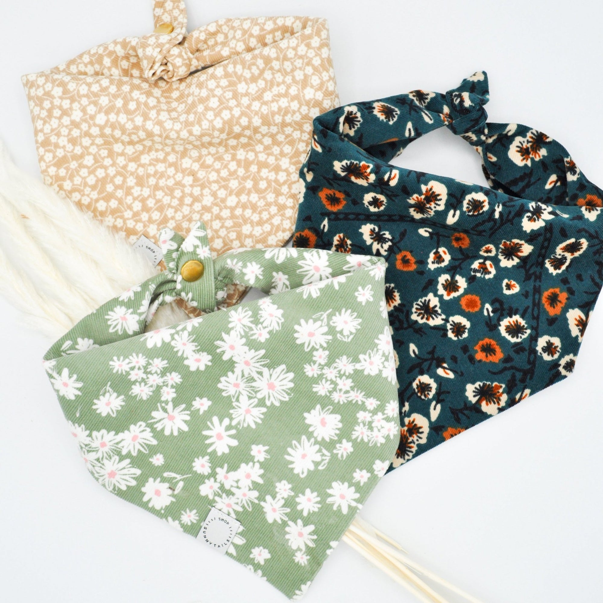 Corduroy Floral Dog Bandana - SUNNY TAILS