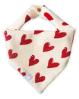 Be My Valentine Corduroy Dog Bandana | White and Red Hearts Valentine Bandana | Shop Sunny Tails