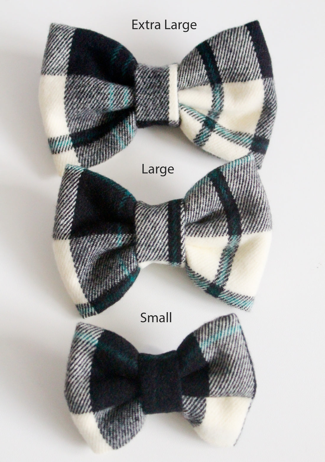 Valentine Bow Tie | Black & White Flannel Dog Bow Tie  | Snap Over Collar Bow Tie | Shop Sunny Tails