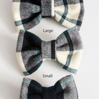 Valentine Bow Tie | Black & White Flannel Dog Bow Tie  | Snap Over Collar Bow Tie | Shop Sunny Tails
