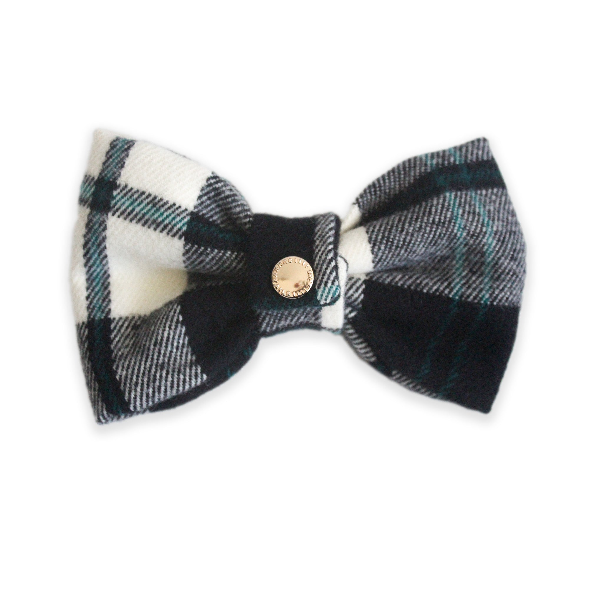 Black &amp; White Flannel Dog Bow Tie - SUNNY TAILS