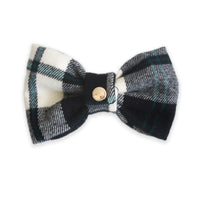 Valentine Bow Tie | Black & White Flannel Dog Bow Tie  | Snap Over Collar Bow Tie | Shop Sunny Tails