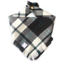 Black and White Flannel Frayed Dog Bandana - SUNNY TAILS