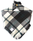 Black and White Flannel Frayed Dog Bandana - SUNNY TAILS