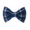Navy Blue Windowpane Dog Bow Tie | Snap Over Collar Bow Tie | Shop Sunny Tails