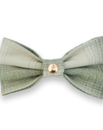 Moss Green Flannel Dog Bow Tie - SUNNY TAILS