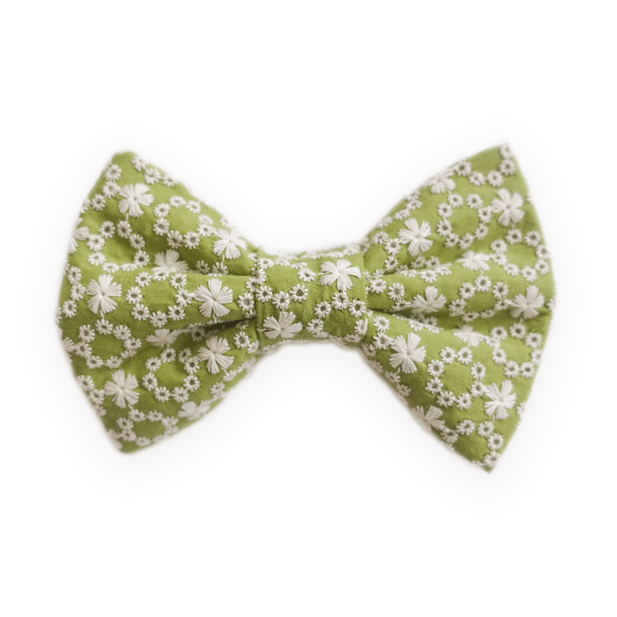Olive Eyelet Dog Bow Tie - SUNNY TAILS