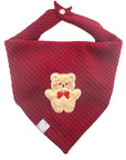 Sweater Knit Teddy Dog Bandana - Burgundy - SUNNY TAILS