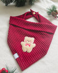Sweater Knit Teddy Dog Bandana - Burgundy - SUNNY TAILS