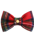 Christmas Flannel Dog Bow Tie  | Snap Over Collar Bow Tie | Shop Sunny Tails