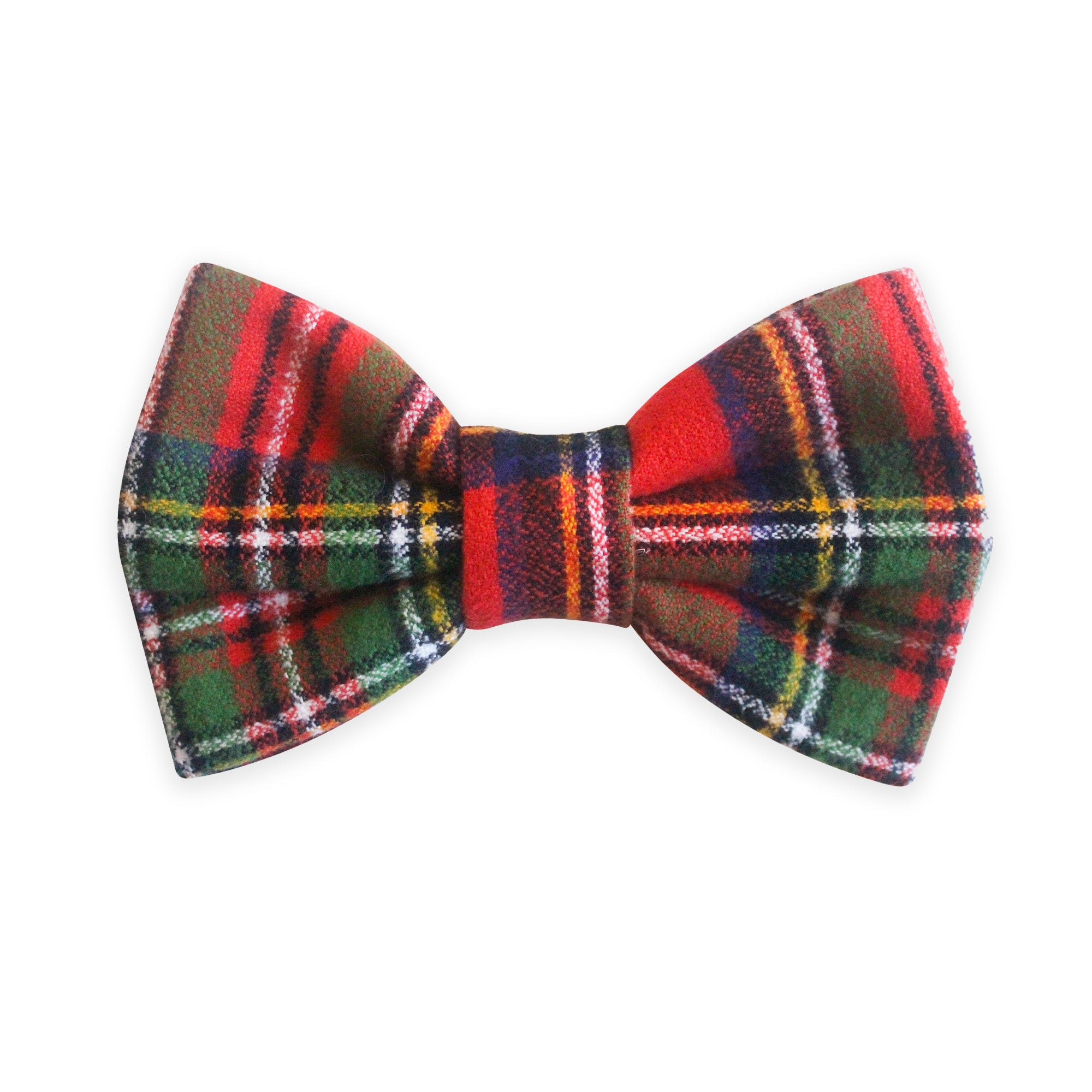Christmas Flannel Dog Bow Tie  | Snap Over Collar Bow Tie | Shop Sunny Tails