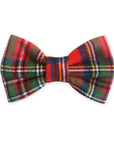 Christmas Flannel Dog Bow Tie  | Snap Over Collar Bow Tie | Shop Sunny Tails