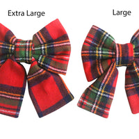 Christmas Plaid Flannel Dog Sailor Bow | Holiday Dog Sailor Bow | Shop Sunny Tails