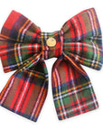 Christmas Plaid Flannel Dog Sailor Bow - SUNNY TAILS