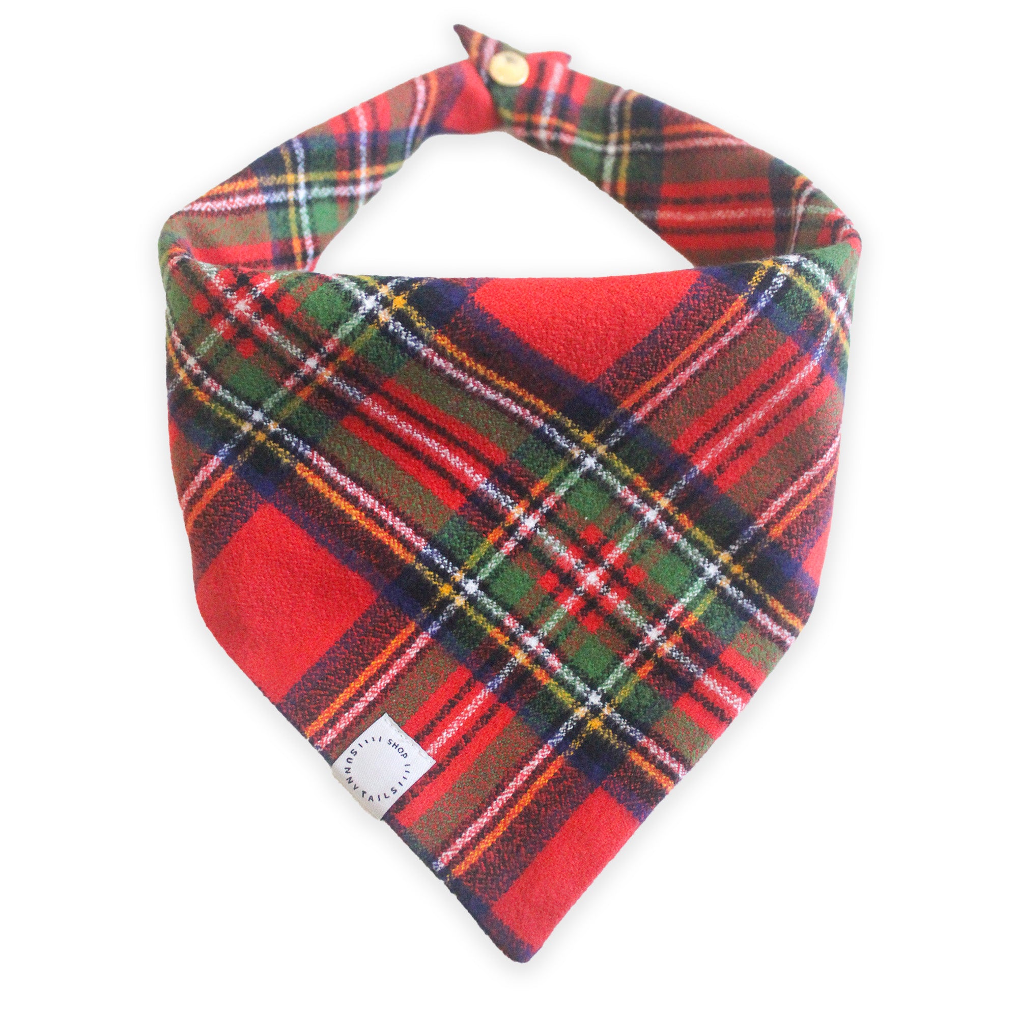 Christmas Flannel Teddy Bear Dog Bandana - SUNNY TAILS