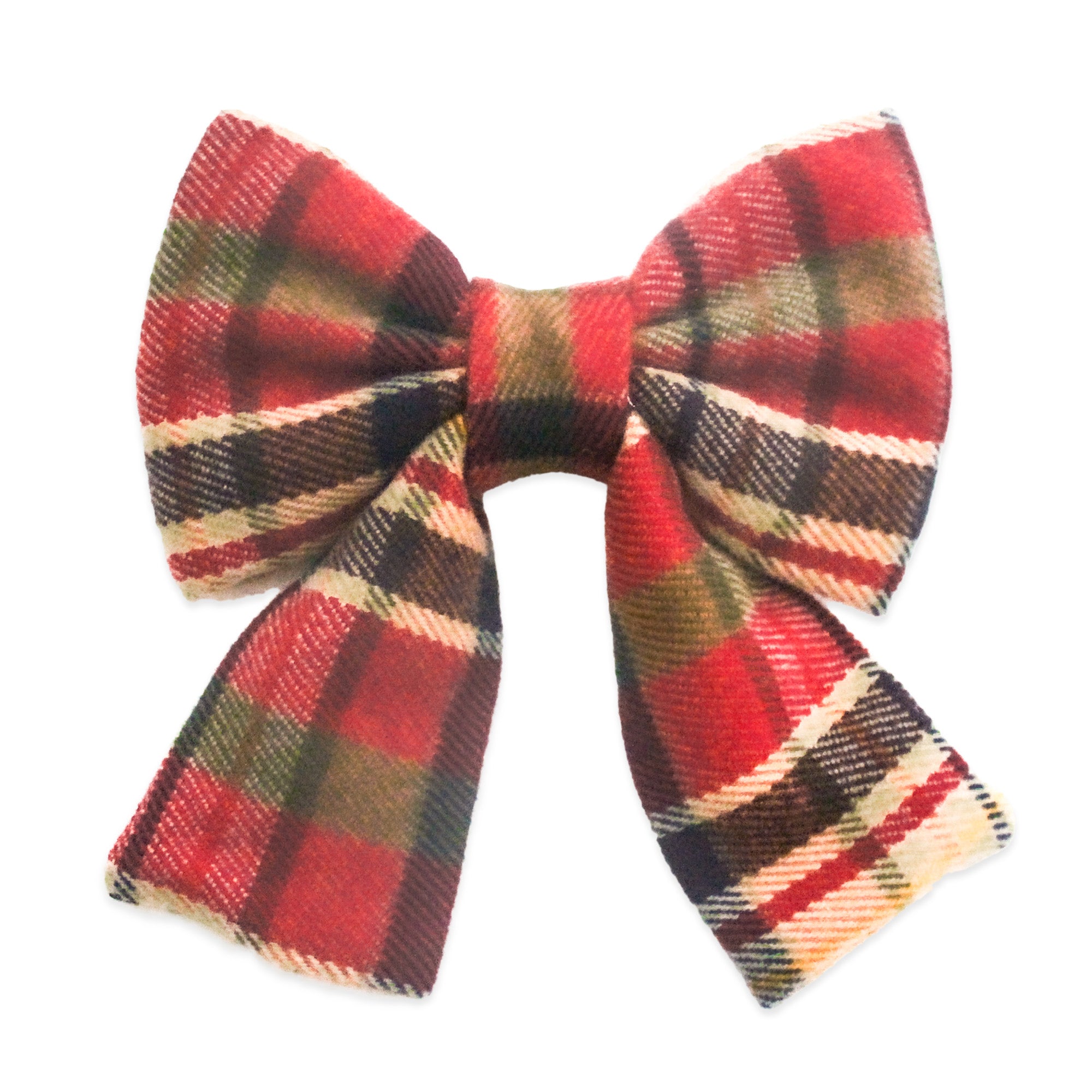 Cocoa Plaid Flannel Dog Sailor Bow - SUNNY TAILS