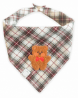 Holly Jolly Plaid Teddy Dog Bandana | Teddy Bear Dog Bandana | Shop Sunny Tails