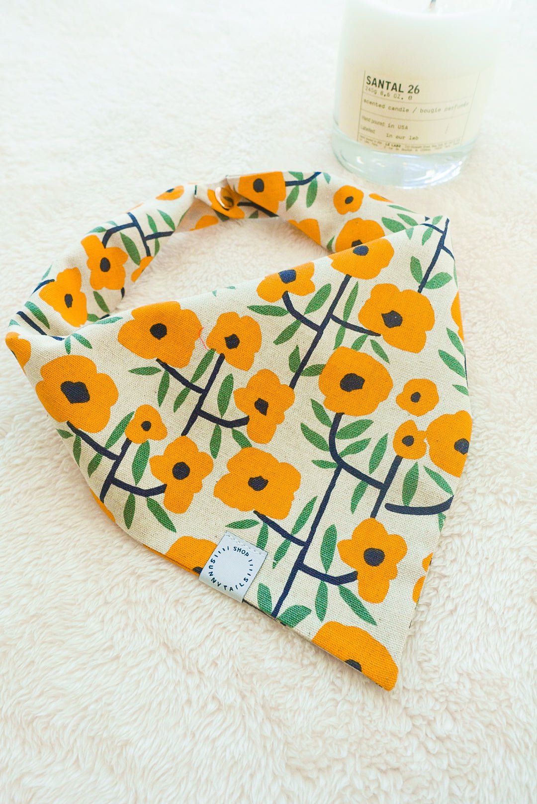 Poppy Flowers Canvas Dog Bandana - SUNNY TAILS