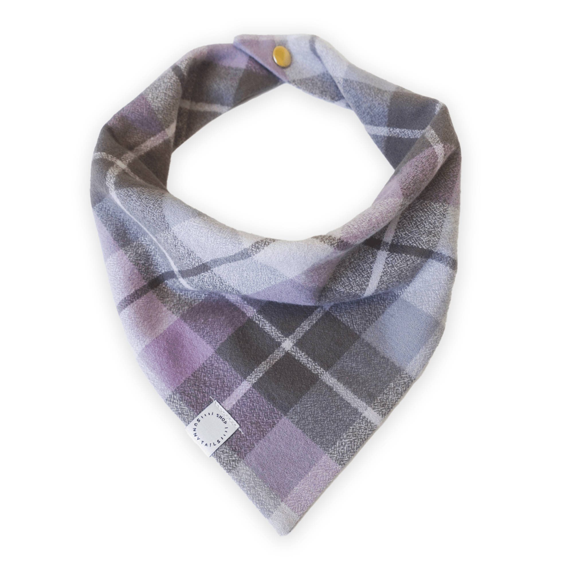 Purple Plaid Flannel Dog Bandana - SUNNY TAILS
