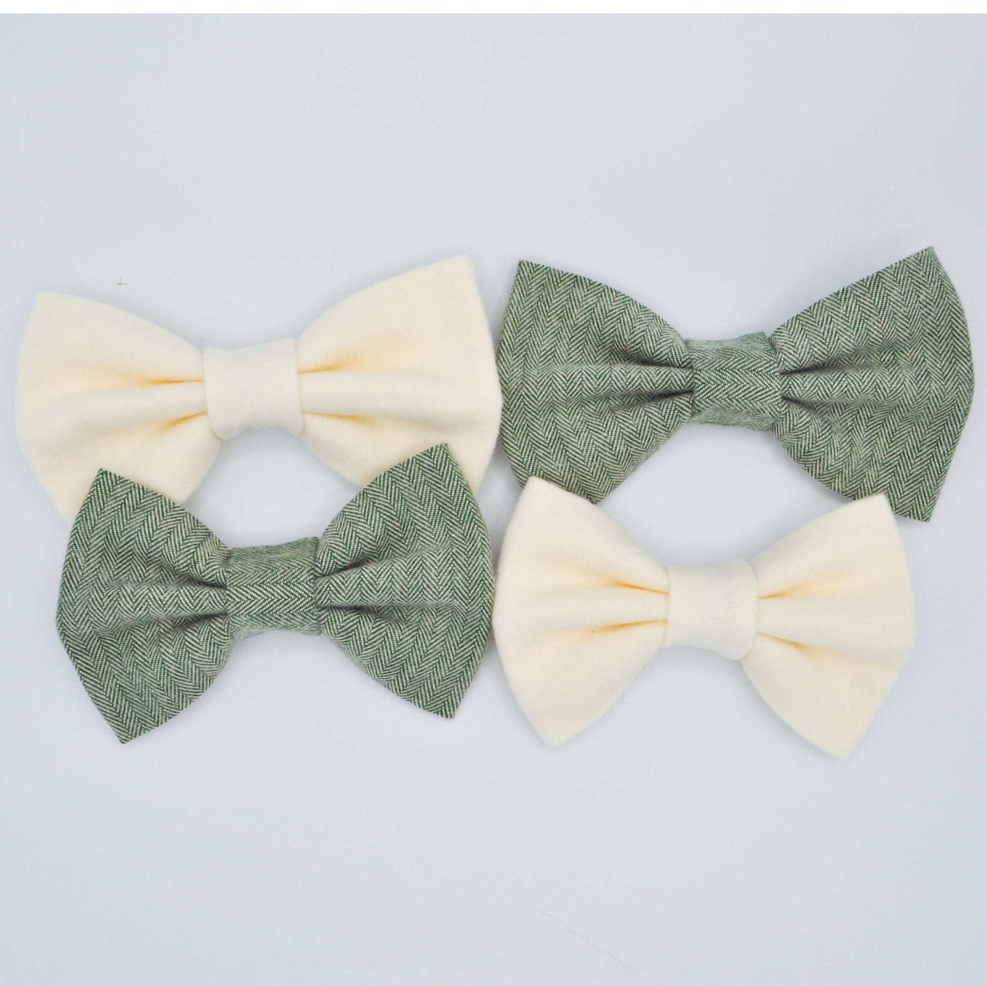 Ivory Flannel Dog Bow Tie - SUNNY TAILS