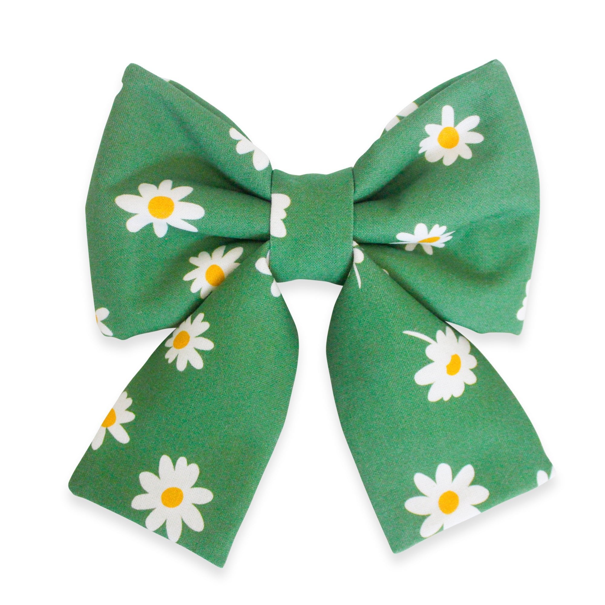 Blooming Daisies Green Dog Sailor Bow - SUNNY TAILS