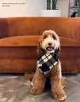 Black and White Flannel Frayed Dog Bandana - SUNNY TAILS