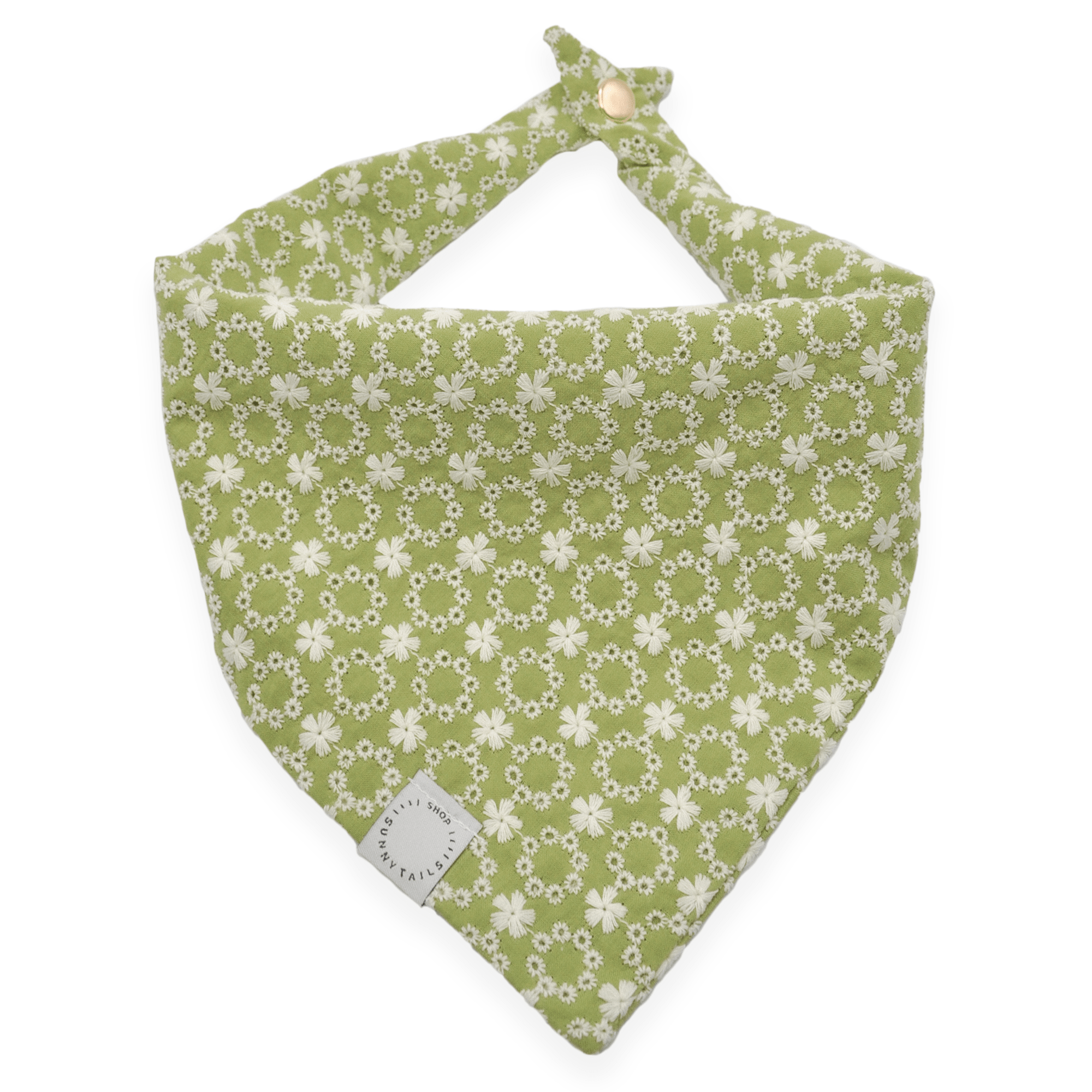 Olive Eyelet Dog Bandana - SUNNY TAILS