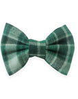 Forest Plaid Flannel Dog Bow Tie | Snap Over Collar Bow Tie | Shop Sunny Tails