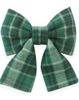 Forest Plaid Flannel Dog Sailor Bow - SUNNY TAILS