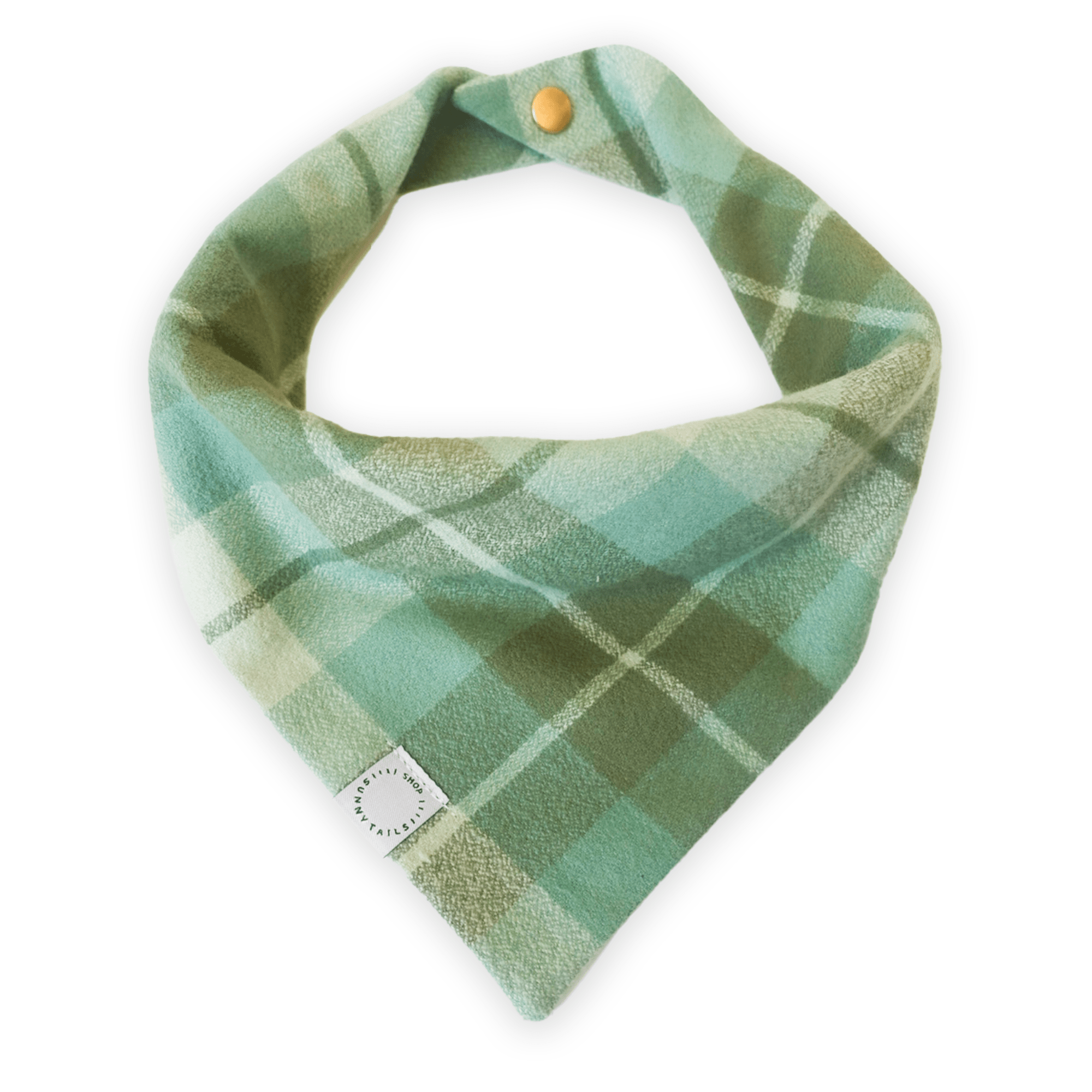 Sage Plaid Flannel Dog Bandana - SUNNY TAILS