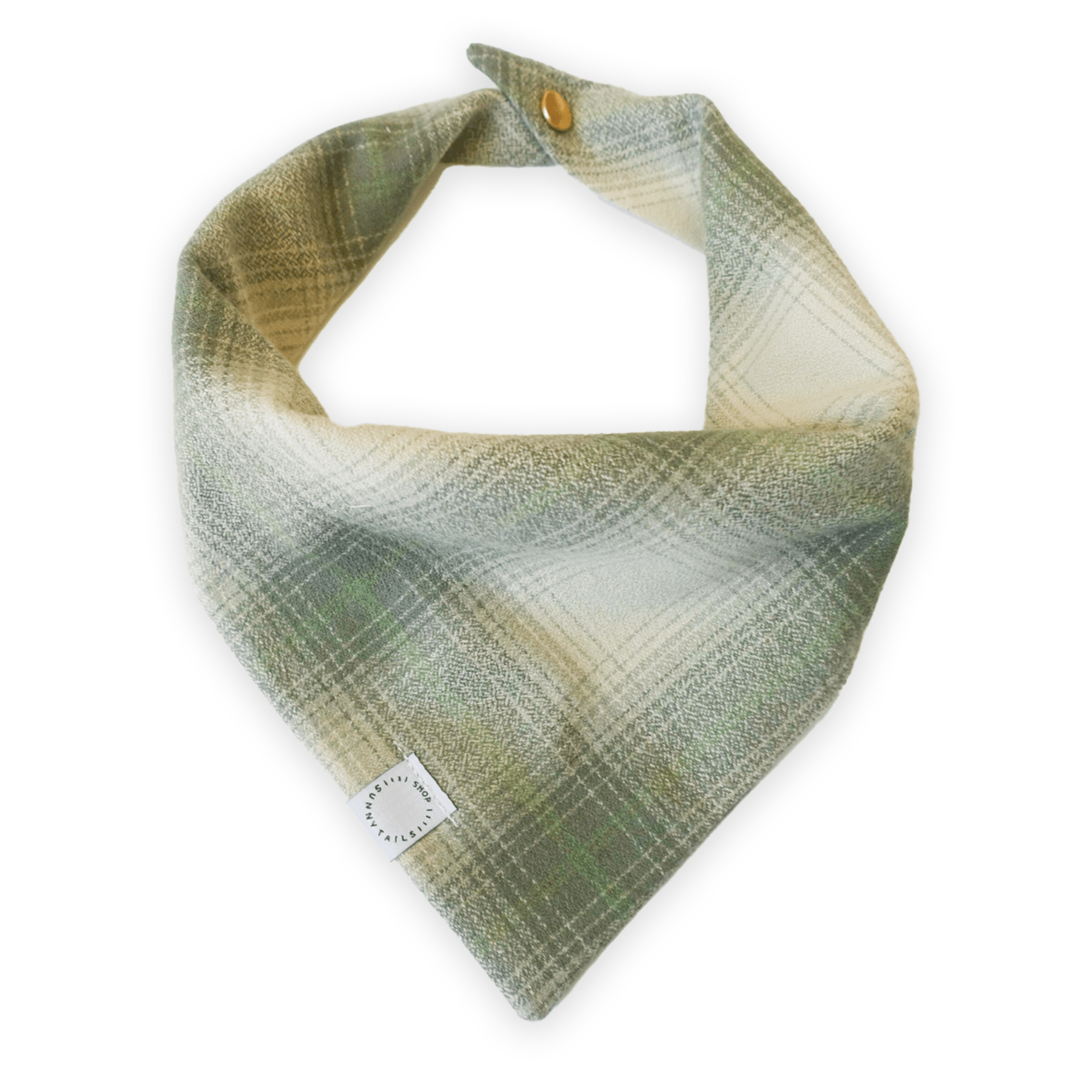 Moss Green Flannel Dog Bandana - SUNNY TAILS