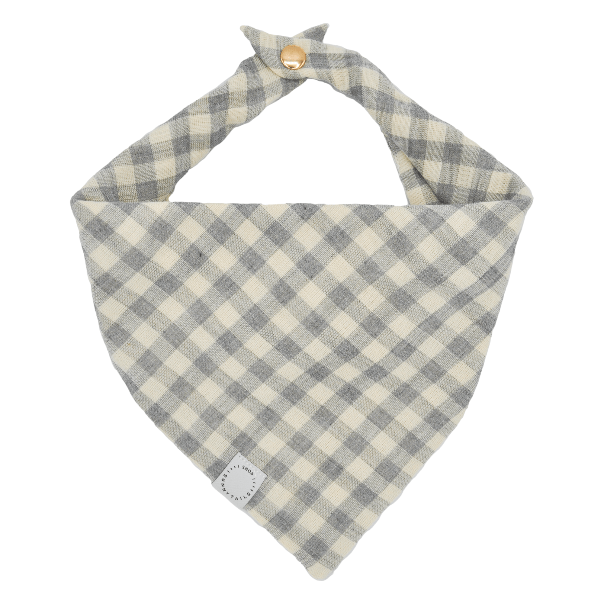 Everyday Gray Gingham Dog Bandana - SUNNY TAILS