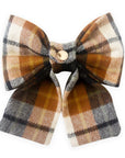 Harvest Plaid Flannel Dog Sailor Bow - SUNNY TAILS