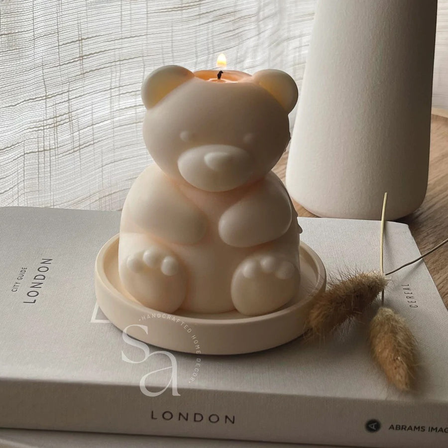 Teddy Bear Candle | Natural Soy Wax Candle | Handmade, Vegan, and Pet Safe
