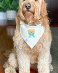 Picnic Teddy Ivory Linen Dog Bandana (Customizable)