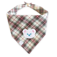 Holly Jolly Plaid Teddy Dog Bandana | Teddy Bear Dog Bandana | Shop Sunny Tails