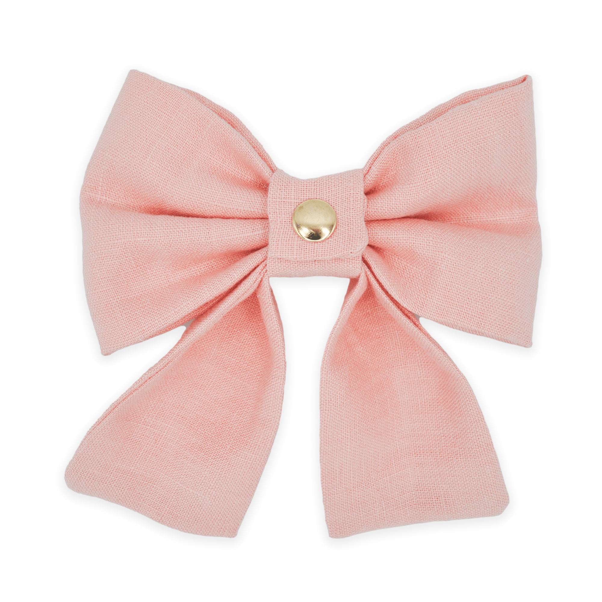 Peach Pink Linen Dog Sailor Bow - SUNNY TAILS